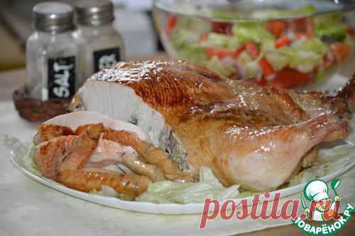 Курица, фаршированная ароматным рисом.