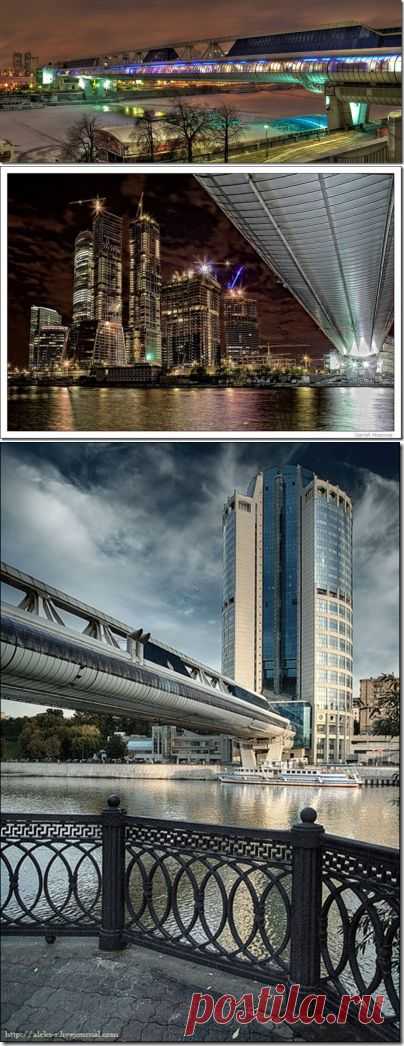 Самые необычные мосты Москвы.  Торгово-пешеходный мост Багратион.