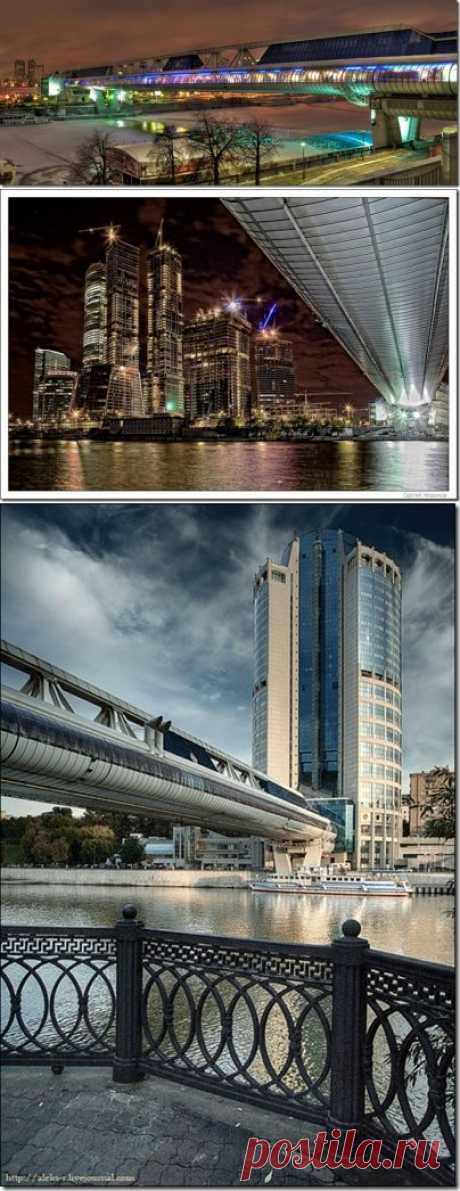 Самые необычные мосты Москвы.  Торгово-пешеходный мост Багратион.