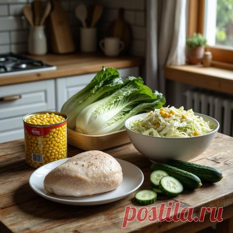 3 вкусных салата с пекинской капустой и курицей: лёгкие рецепты для здорового меню. Домашние рецепты. | «Вкусные истории с Таней: творчество, рецепты заготовок на зиму и домашняя кухня». | Дзен