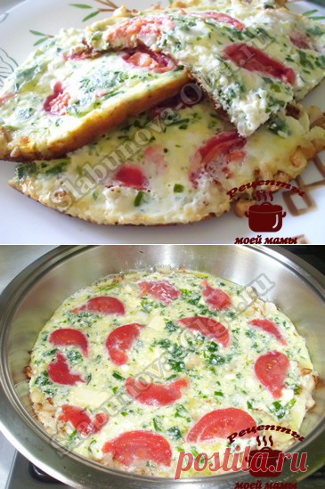 Омлет с начинкой из творога. Рецепт. Фото