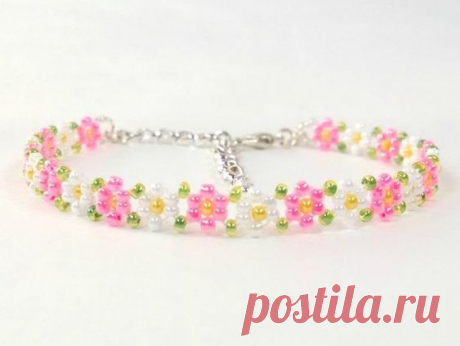 Prácticas Ideas para el Hogar...: Bisutería Pulsera flor en mostasilla Paso a Paso