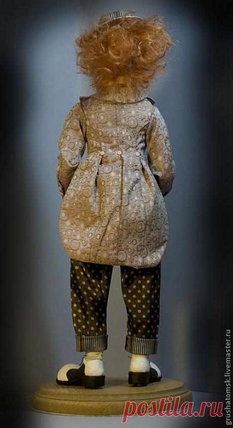 Купить Клоун "Плим" - бежевый, цирк, клоун, авторская кукла, гармошка, ЛивингДолл, тресс