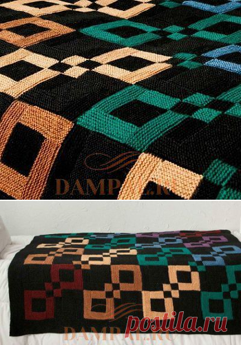 Вязаное покрывало «Infinite rainbow throw» | DAMские PALьчики. ru