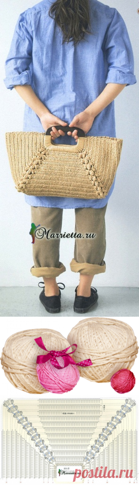 Стильная сумка крючком