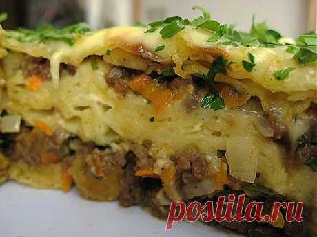 Мясной пирог из тонкого лаваша | Время обедать
