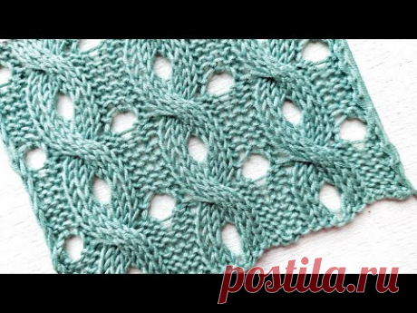 Замечательный узор со жгутами и дырочками для вязания кардигана,  топа