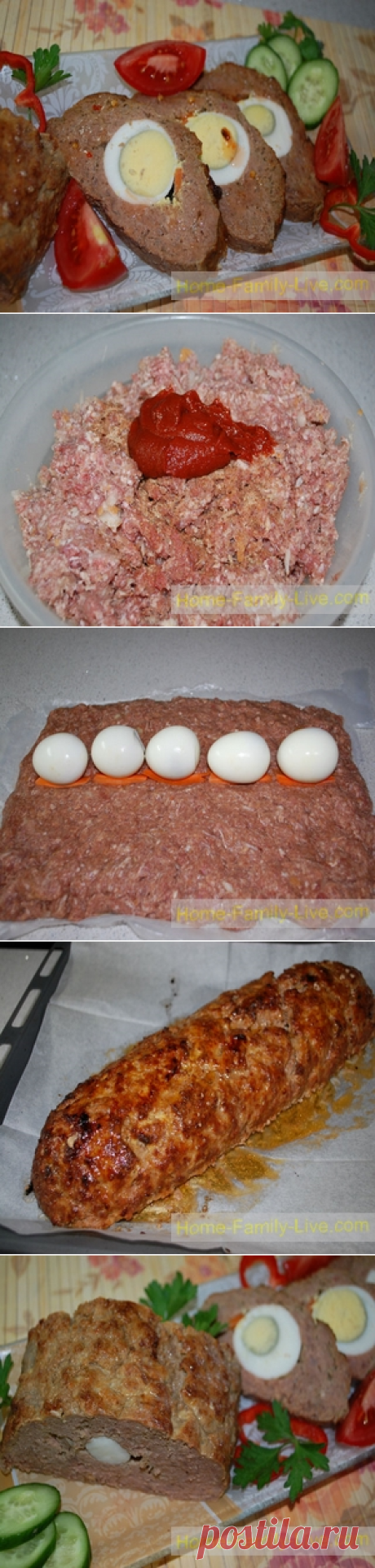 Мясной рулет с яйцом/Сайт с пошаговыми рецептами с фото для тех кто любит готовить