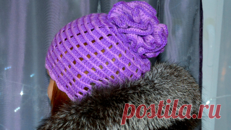 Простая легкая вязаная шапочка крючком на весну. | master-class-01 | Яндекс Дзен