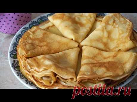 БЛИНЫ бабушкины, тонкие блинчики на молоке получаются всегда!