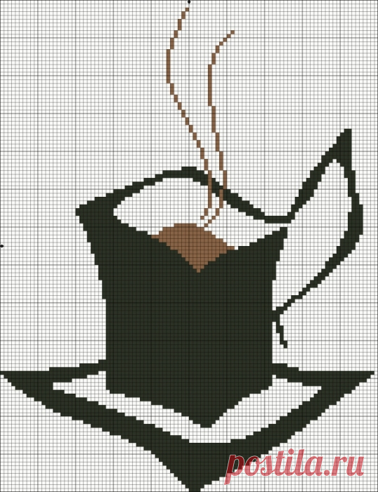 Вышивка крестом схемы черно белые кофе