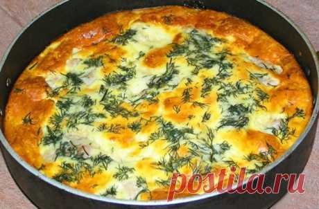 Запеканка с курочкой в яично-сырной заливке