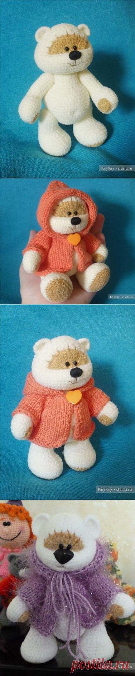 Вязаный мишка / Вязание игрушек на спицах и крючком, схемы и описание / КлуКлу. Рукоделие - бисероплетение, квиллинг, вышивка крестом, вязание