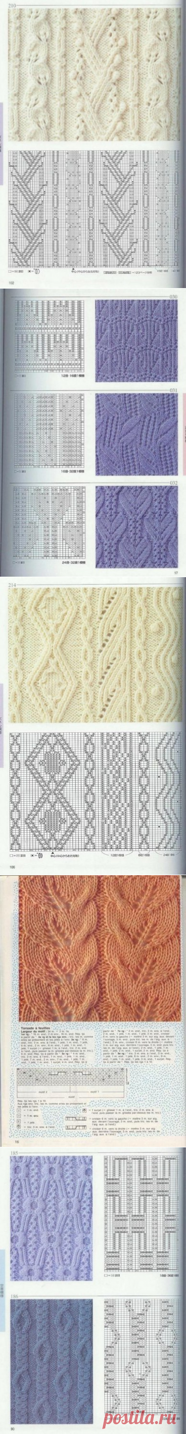 Узоры спицами со схемами. Подборка узоров для вязания спицами |