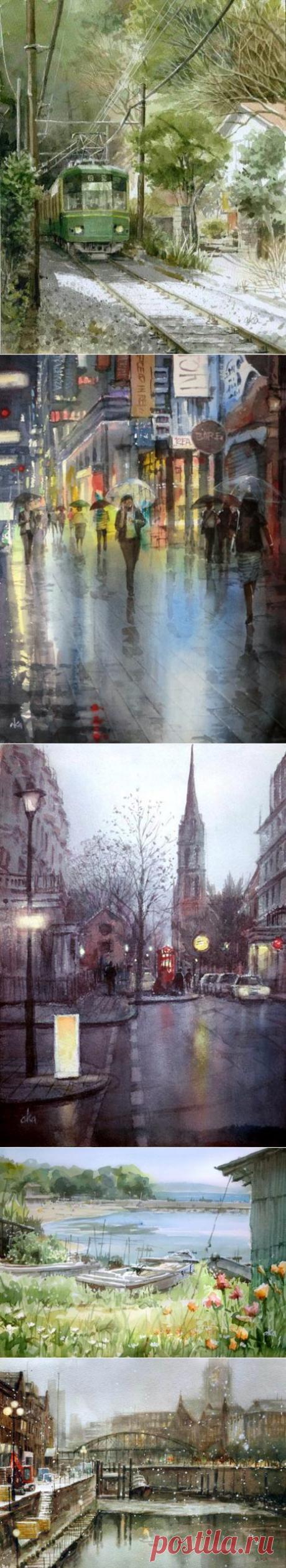 Акварели Takashi Akasaka.