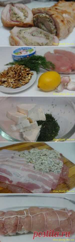 Рулет из куриного филе - пошаговый рецепт с фото