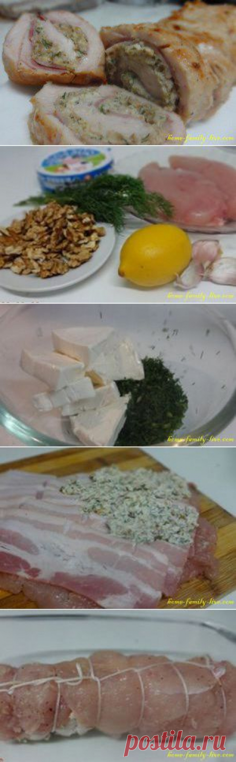 Рулет из куриного филе - пошаговый рецепт с фото