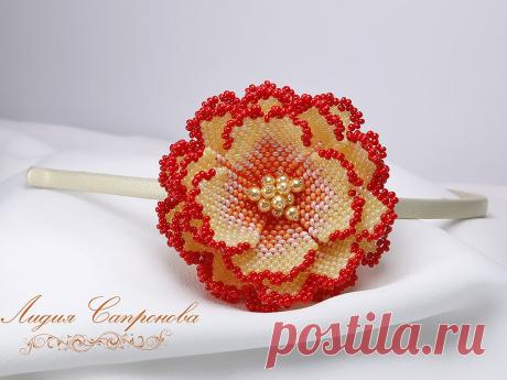 Ободок Гавайский цветок | biser.info - всё о бисере и бисерном творчестве