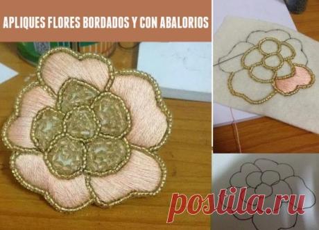 Apliques bordados con abalorios tutorial - enrHedando