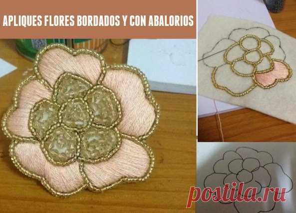 Apliques bordados con abalorios tutorial - enrHedando
