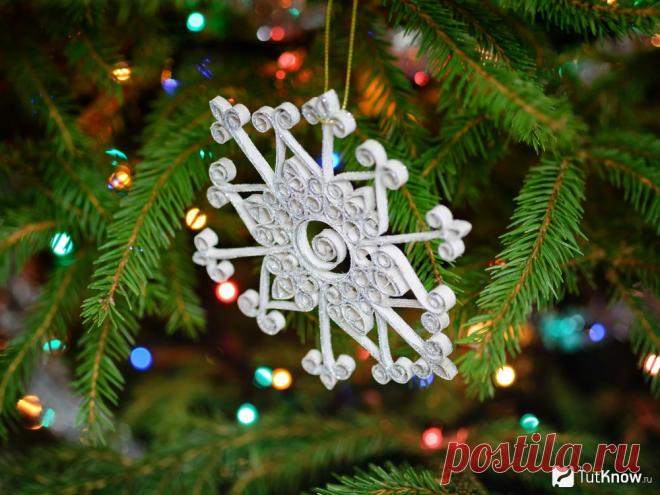 Объемные снежинки в технике квиллинг своими руками!