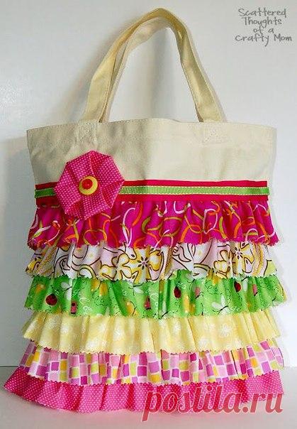 Тканевые сумки с рюшами. Идеи / Необычные поделки