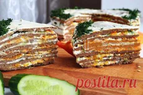 Печеночный торт из куриной печени с грибами и морковью Невероятно вкусно!