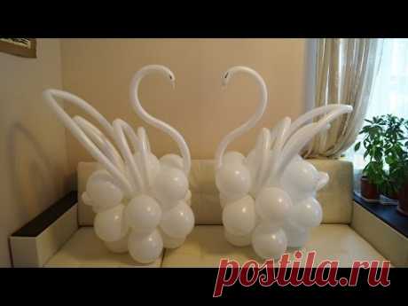 Лебедь из шаров своими руками. Swan of the balloons with your hands.