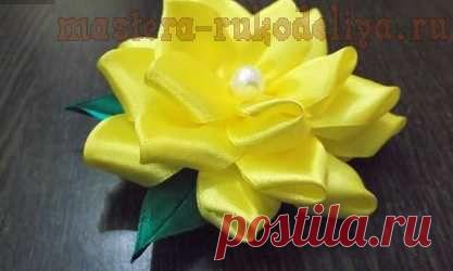 Видео мастер-класс по цветам из лент: Желтый цветок