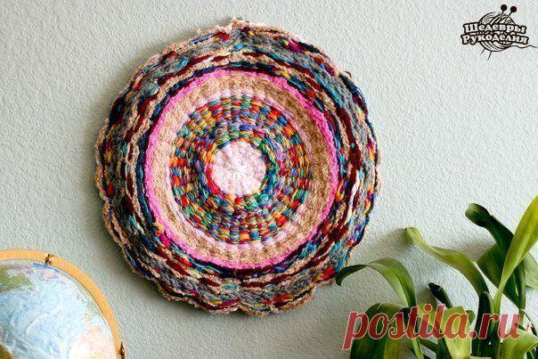 Плетем коврик с помощью обруча