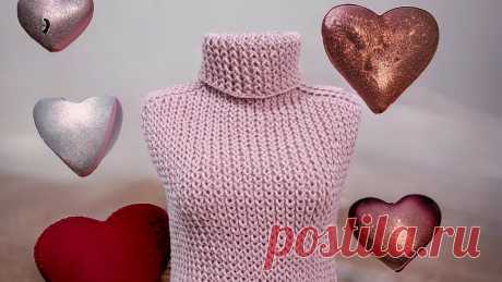 Свитер без рукавов🔥необычное вязание🧶 Мой телеграмм канал: https://t.me/sledochki#вязание #спицами #красота #стиль