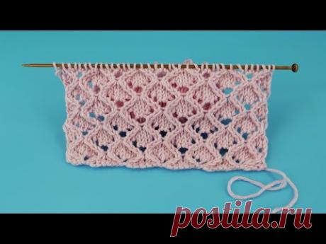 Spring Lace stitch 🌸 Весеннее кружево узор спицами