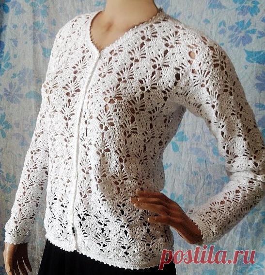 Ажурный жакет крючком