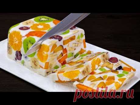 Только молоко и фрукты! Самый вкусный домашний десерт за 5 минут! без выпечки!