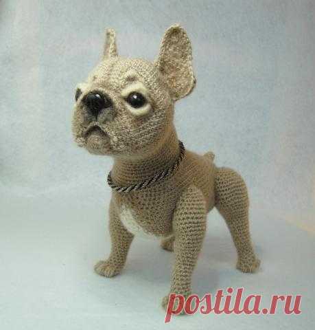 ФРАНЦУЗСКИЙ БУЛЬДОГ МИНИМАЧО. Автор Ауринка . Онлайн. #вяжем_игрушки_крючком #крючок #амигуруми #собачки@norka_homyachka Слова автора. Что понадобится:
крючок (или спицы, по желанию)
наполнитель
игла для валяния
немного шерсти для валяния, близкой по тону основным ниткам
тонкая проволока для ушек и проволока для каркаса лапок
пластика для носа и глаз или готовые носик и бусины
Нитки: мохеросодержащие или гладкие.
Мой песик связан нитками Rose от Novita (30% мохер, 70% акри...