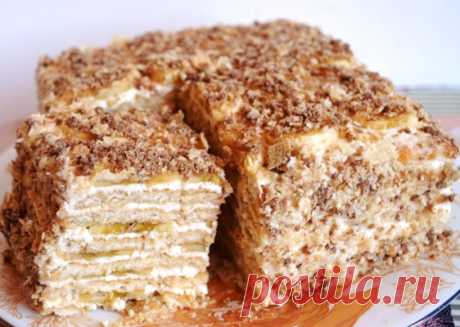 Торт без выпечки из печенья с бананом | ГОТОВИМ ВКУСНО И ПО-ДОМАШНЕМУ