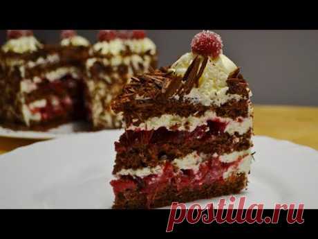 ТОРТ &quot;Чёрный Лес&quot; Новый Рецепт Шоколадного Бисквита Cake &quot;Black Forest&quot;