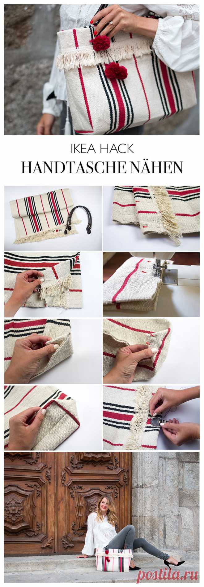 DIY FASHION - HANDTASCHE AUS TEPPICH NÄHEN - IKEA HACK