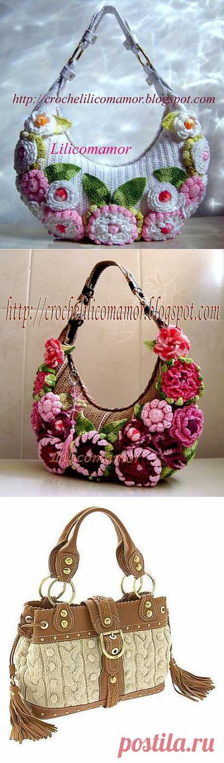 Красивые вязанные сумки идеи для воплощения.