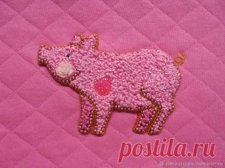 Вышиваем поросенка узелками – Ярмарка Мастеров
