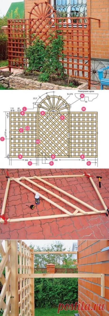 Как сделать деревянный трельяж-опору