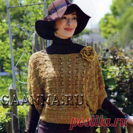 Блузон, связанный поперек