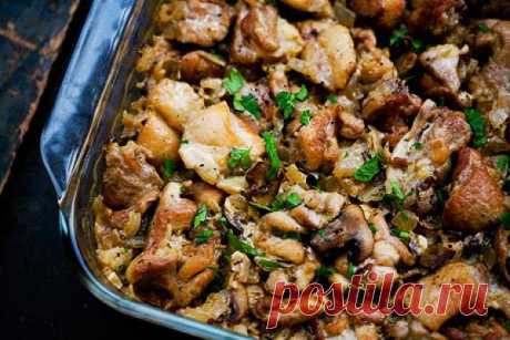 Запеченная курица с рисом и грибами | MaxMenu.Ru - Кулинарные рецепты