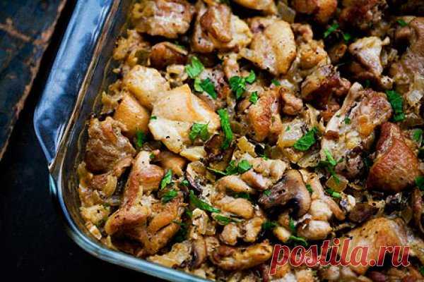 Запеченная курица с рисом и грибами | MaxMenu.Ru - Кулинарные рецепты