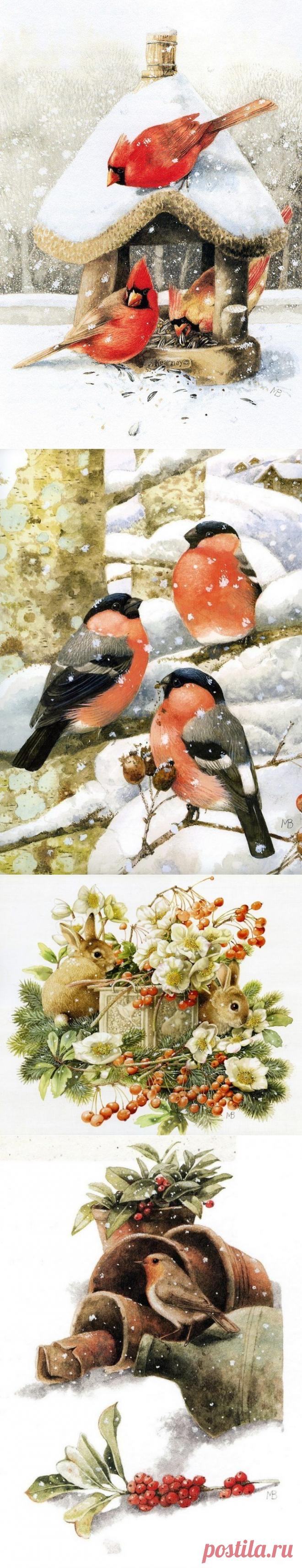 НАВСТРЕЧУ ЗИМЕ...ЗИМНИЕ АКВАРЕЛИ ОТ ГОЛЛАНДСКОГО ХУДОЖНИКА MARJOLEIN BASTIN