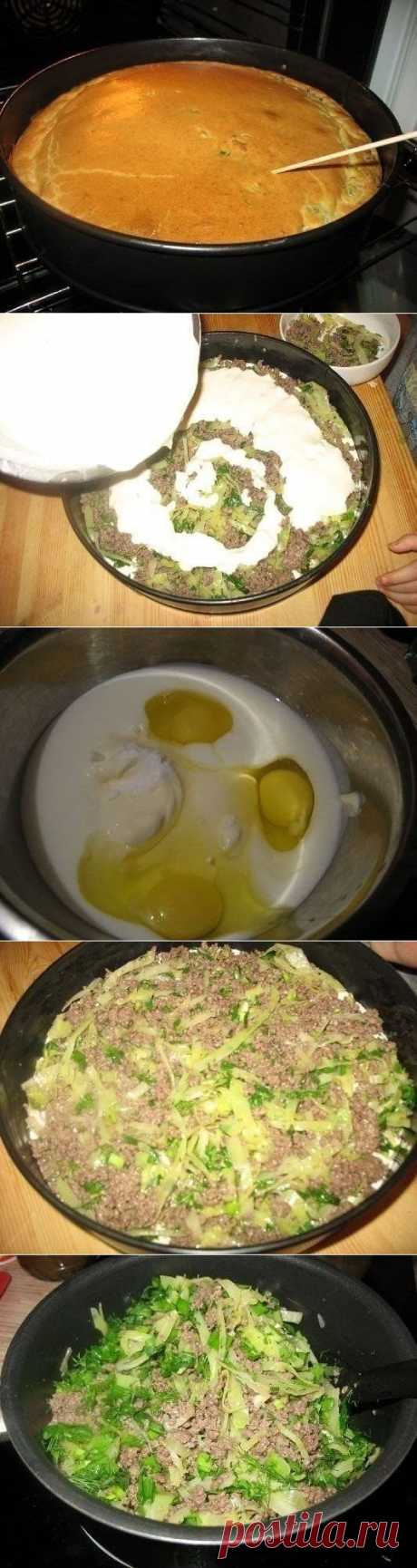 Пирог с мясом и капустой