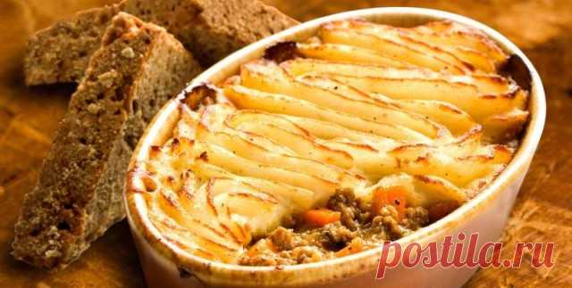 Картофельная запеканка с мясом. Пастуший пирог