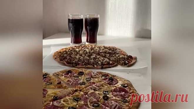 Вкуснейшая пицца на тонком тесте с двумя начинками