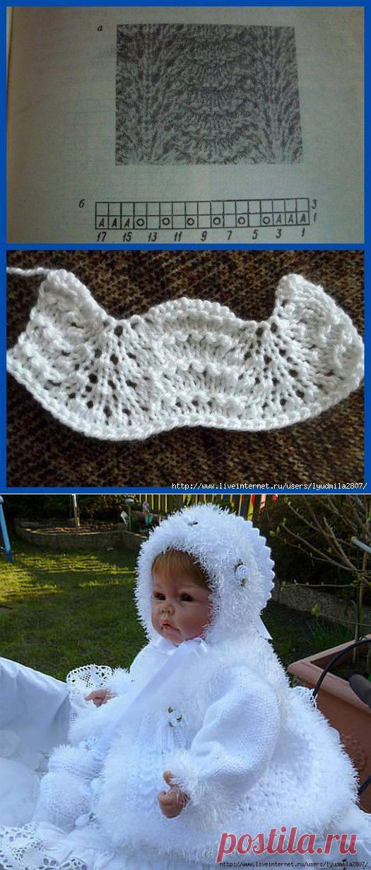 Белоснежное чудо спицами для 6-ти месячного ребёнка