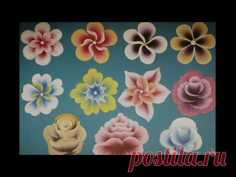 Top 11 flowers for beginners | One stroke painting flowers